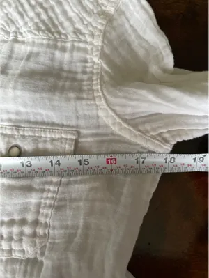 BDG White Button-Up Long Sleeve Shirt, Medium thumbnail 8
