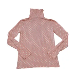 J. Crew Women's Size Small Tissue Turtleneck Shirt Pale Pink Polka Dot Layering thumbnail 5