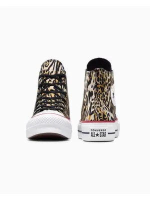 Chuck Taylor CONVERSE All Star Lift Platform Leopard High Top Sneakers US 8.5 thumbnail 5