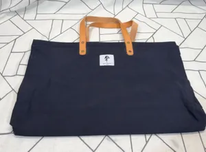 Robert Graham Tote Bag‎ Large Black Canvas Leather Trim Travel Carry Minimalist thumbnail 1