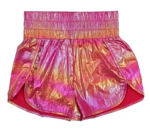 Free People Movement The Way Home Shorts In Pink Rainbow Metallic Size Medium thumbnail 1
