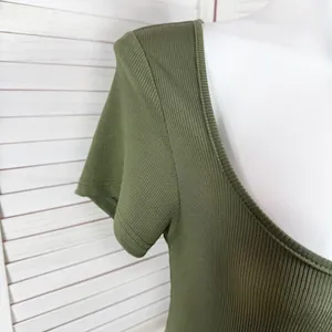 Cider Jumpsuit Square Scoop‎ Neck Wide Leg Short Sleeve Olive Green 0XL 12 14 thumbnail 7