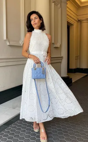Zara maxi sun dress boho crochet belt lace halter flowy summer vacation thumbnail 9