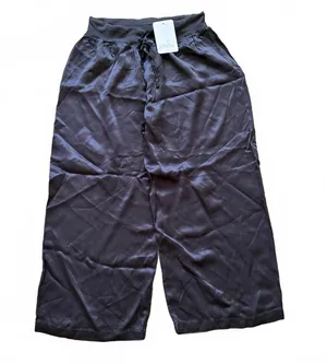 PJ Harlow Jolie Capri Satin Lounge Pants Coal Gray Women's Size Large NWT thumbnail 1