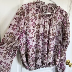 Free People Clarissa Purple Floral Blouse thumbnail 6