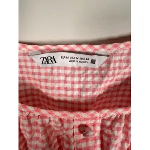 Zara Dress‎ Womens Medium Pink Gingham Smocked Waist Midi Summer Cotton thumbnail 6
