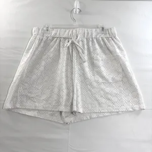 White Eyelet Lace 2 Piece Button Down Shirt & Shorts 1XL Swim Cover‎ Up Set thumbnail 8