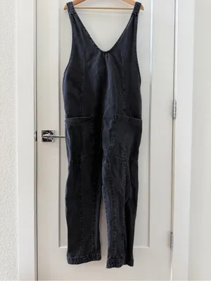We the Free High Roller Denim Overalls Mineral Black Size S thumbnail 4