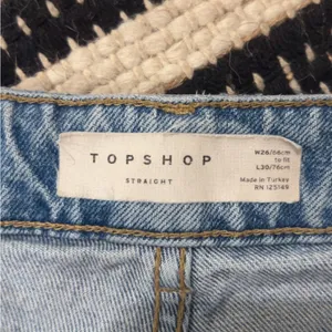 Topshop Blue Straight Leg Jeans with Distressed Knees thumbnail 3