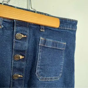 Gap Women's‎ Size 12/31 Button Front Denim Mini Skirt Dark Wash Square Pockets thumbnail 6