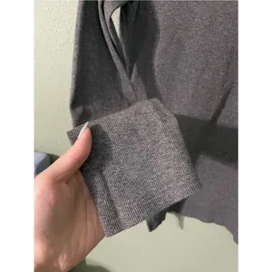 Theory Perry Ribbed Button Side Long Sleeve Tee Size Medium Heathered Gray thumbnail 10