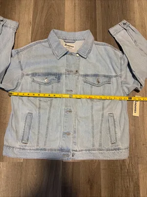 No Boundaries women’s New! Light Blue Denim oversized Jacket size M thumbnail 7