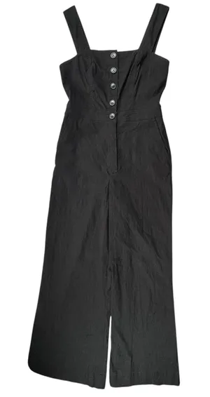 Maeve Anthropologie The Colette Jumpsuit Womens 8 Black Wide Leg Linen Blend‎ thumbnail 1