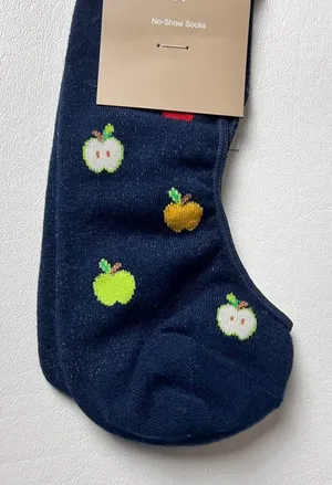 J.Crew Women's Fall Theme Apple No Show Socks One Size NWT thumbnail 1