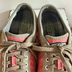 Keen Coronado Red Canvas Taupe Leather Low Top Sneakers Womens 8.5 1004619‎ thumbnail 4