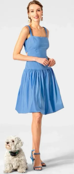 Gretchen Scott Smoking hot Tiered dress Periwinkle Sz Medium Preppy bubble hem thumbnail 1