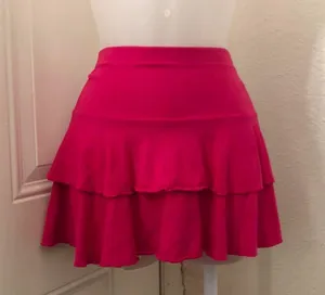 Y2K Express Fairycore Coquette Whimsical Pink Ruffle Micro Mini Skirt Size L Measurement in pics thumbnail 2