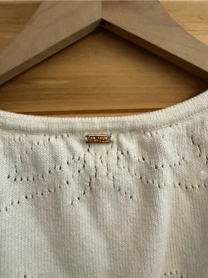 St John Small Butterfly Sequin Knit Tank Crop Top Coquette Dainty Preppy Summer thumbnail 4