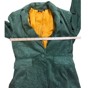 525 AMERICA Green Corduroy Blazer Jacket‎ Mustard Yellow Lined XS thumbnail 4