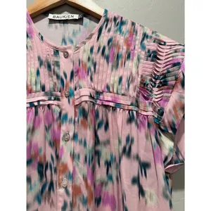Baukjen Pink Gia‎ Floral Watercolor Short Sleeve Blouse Size US 4 thumbnail 5