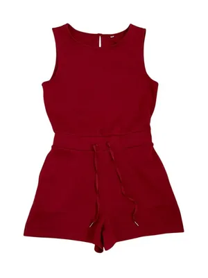 Maroon Red Athletic Romper One Piece Casual Everyday Shorts Size Small thumbnail 1