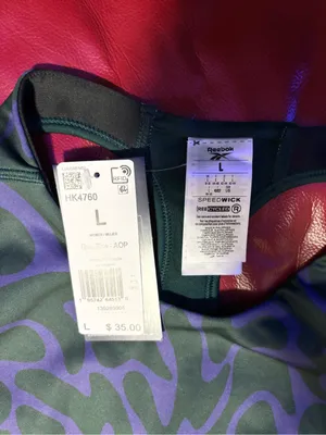 Reebok Purple Camo High-Neck Sports Bra with Dark Green Band thumbnail 2