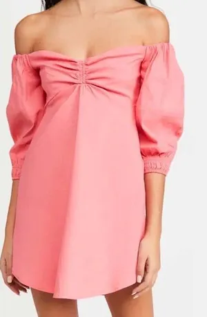 A.L.C. Mila Off-The-Shoulder Linen Mini Dress thumbnail 1