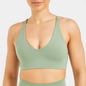 AYBL Staple‎ Sports Bra Racerback Okie Green Medium Yoga Gym Workout thumbnail 1