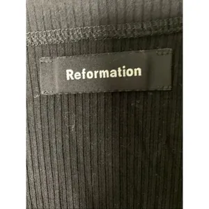 Reformation Cardinal ribbed knit short sleeve mini dress black size large thumbnail 4