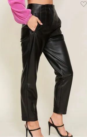 High Waist Faux Leather Pants thumbnail 4