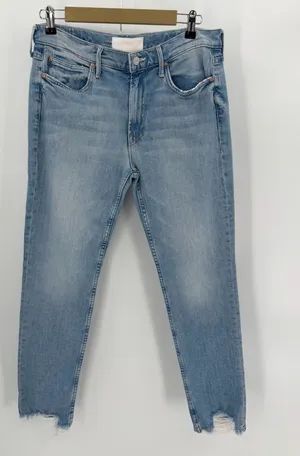 Mother Superior Jeans Women 30 Blue The Flirt Fray I Confess High Waist Raw Hem thumbnail 1