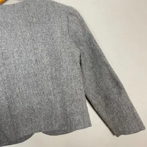 Vintage 1960s Cropped Blazer Jacket 3/4 Length Sleeves Women Carlette Twee Gray thumbnail 7