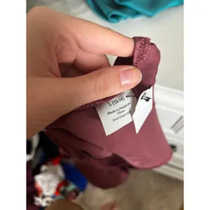 Burgundy Satin Lace Trim Camisole Top with Bow Detail Size L 12-14‎ thumbnail 5
