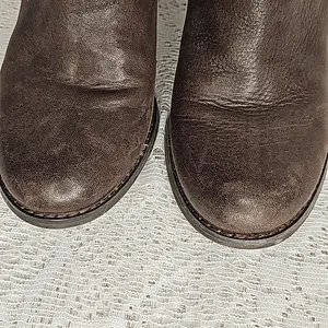 Lucky Brand Yorque leather brown wedge ankle booties boots sz 8 thumbnail 4