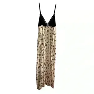 Zara Women's M Satin Floral Maxi‎ Dress Crochet Top Party Cocktail thumbnail 3