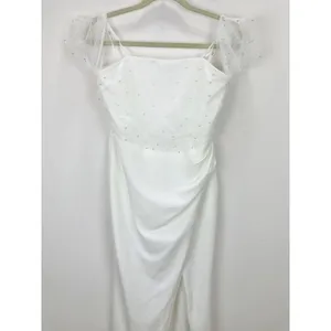 NEW Lulus Profound Glamour Ivory Pearl Off-the-Shoulder Tulip Maxi Dress Large thumbnail 6