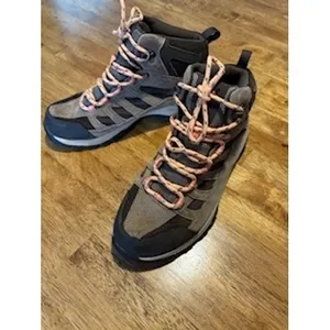 Columbia Crestwood Hiking‎ Boots Grey Brown Pink Womens 8W thumbnail 2