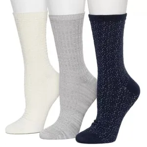 Cuddl Duds Plushfill Crew Socks 3-Pack NEW Navy Grey White Warm Cozy Size 4-10 thumbnail 2