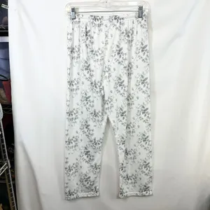 Body Touch Medium Pajama Set‎ White Gray Floral Long Sleeve Lounge Feminine 367 thumbnail 11