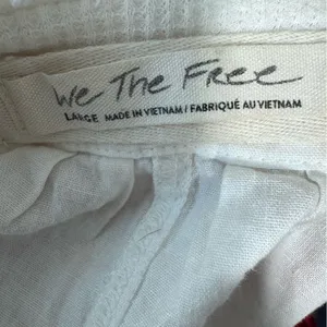 We The Free Beating Hearts Linen Long Sleeve Top Green Orange Rust Sleeve Stripe thumbnail 7