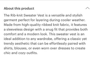 Boutique Rib Knit Sweater Vest thumbnail 5
