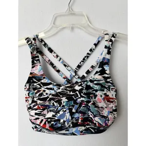 Lululemon Size 6 Multicolor Energy Bra Longline Strappy Sports Bra With Crisscro thumbnail 2