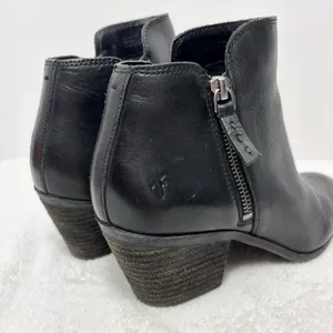 Frye Black Leather Ankle Booties with Zipper‎ Size 7M thumbnail 4