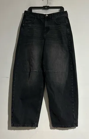 BDG Urban Outfitters Logan Barrel High Waist Baggy Wide Leg Jeans Black Sze 31W thumbnail 1