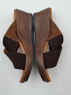 Dansko Ava Brown stretch Fabric Wedge Sandals Slip On Women's Size 38 US 7.5-8 thumbnail 10