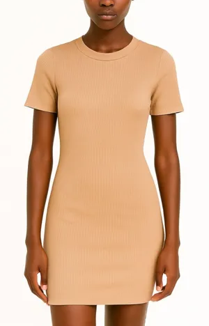 NEW Aritzia Wilfred Free Astoria Nude Jersey Bodycon Pink Mini Dress Sz S thumbnail 1