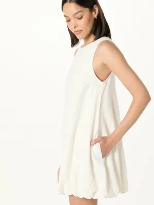 The Drop Sleeveless Bubble Hem Mini Dress Ivory Size Small NWT thumbnail 2