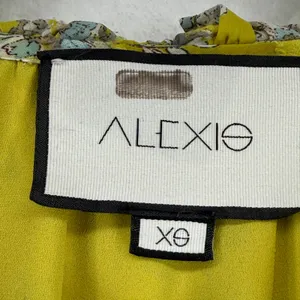 ALEXIS Auja Floral‎ Print Crepe Midi Dress Ruffle Sleeve Tiered Yellow XS thumbnail 7