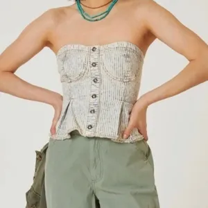 NWT Anthropologie Pilcro Denim Corset Top‎ Size Small thumbnail 1