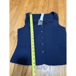J. Crew NWT Scoopneck vest in drapey crepe Navy Blue Size 2 thumbnail 6